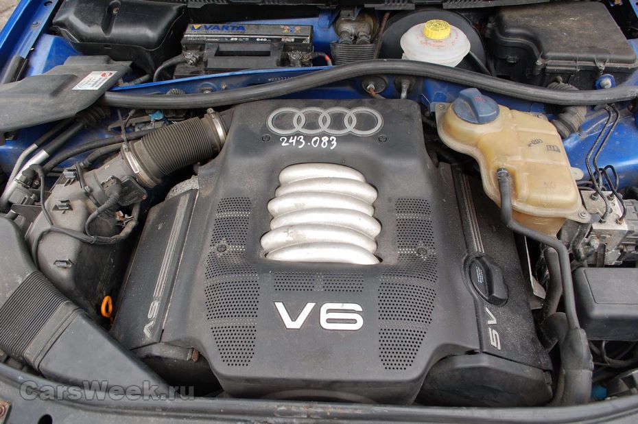 Самым скромным V6 у Audi A4 был 2,6-литровый (150 л.с.), доставшийся ей в «наследство» от Audi 80/100. От них же встречается и 2,8 (174 силы) на авто первых годов выпуска. 